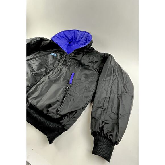 Vtg Columbia Womens Reversible Jacket Coat Purple Black Radial Sleeve 2XL Nylon - Picture 10 of 16